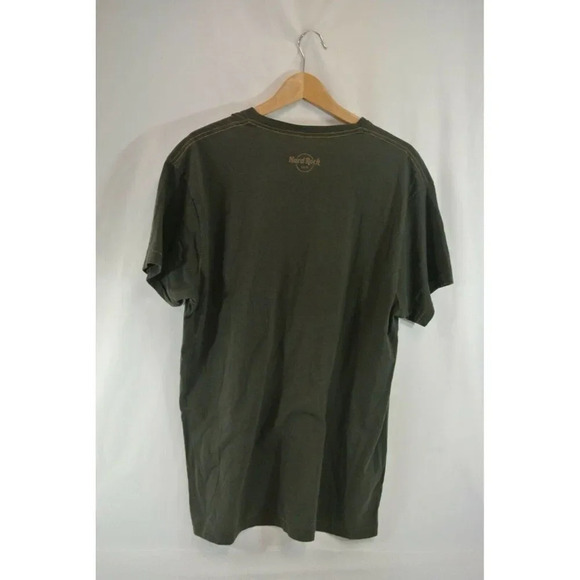 Hard Rock Cafe Hollywood Green Shirt Textured Distressed Mens  XL - Picture 4 of 5